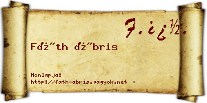 Fáth Ábris névjegykártya